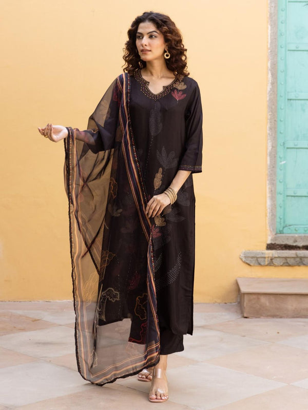 Saisha onyx Premium Digital Print Muslin Kurta Pant and Dupatta (Set of 3)